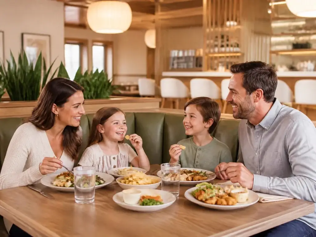 Bar profitability consulting: family-friendly dining room with guests enjoying a meal